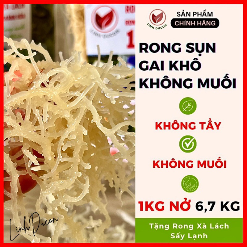 Rong sụn khô KHÔNG MUỐI, rong sụn biển bổ máu, cải thiện tuyến giáp, tiêu hóa, hệ thần kinh, trẻ lâu| Linhducon | 21