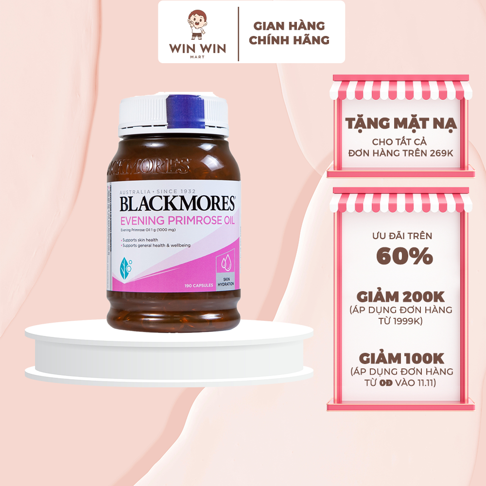 Tinh Dầu Hoa Anh Thảo Evening Primrose Oil Blackmores Úc 190 Viên Hỗ Trợ Cân Bằng Nội Tiết Tố, Làm Đẹp Da, Tóc, Móng 🌺Wi