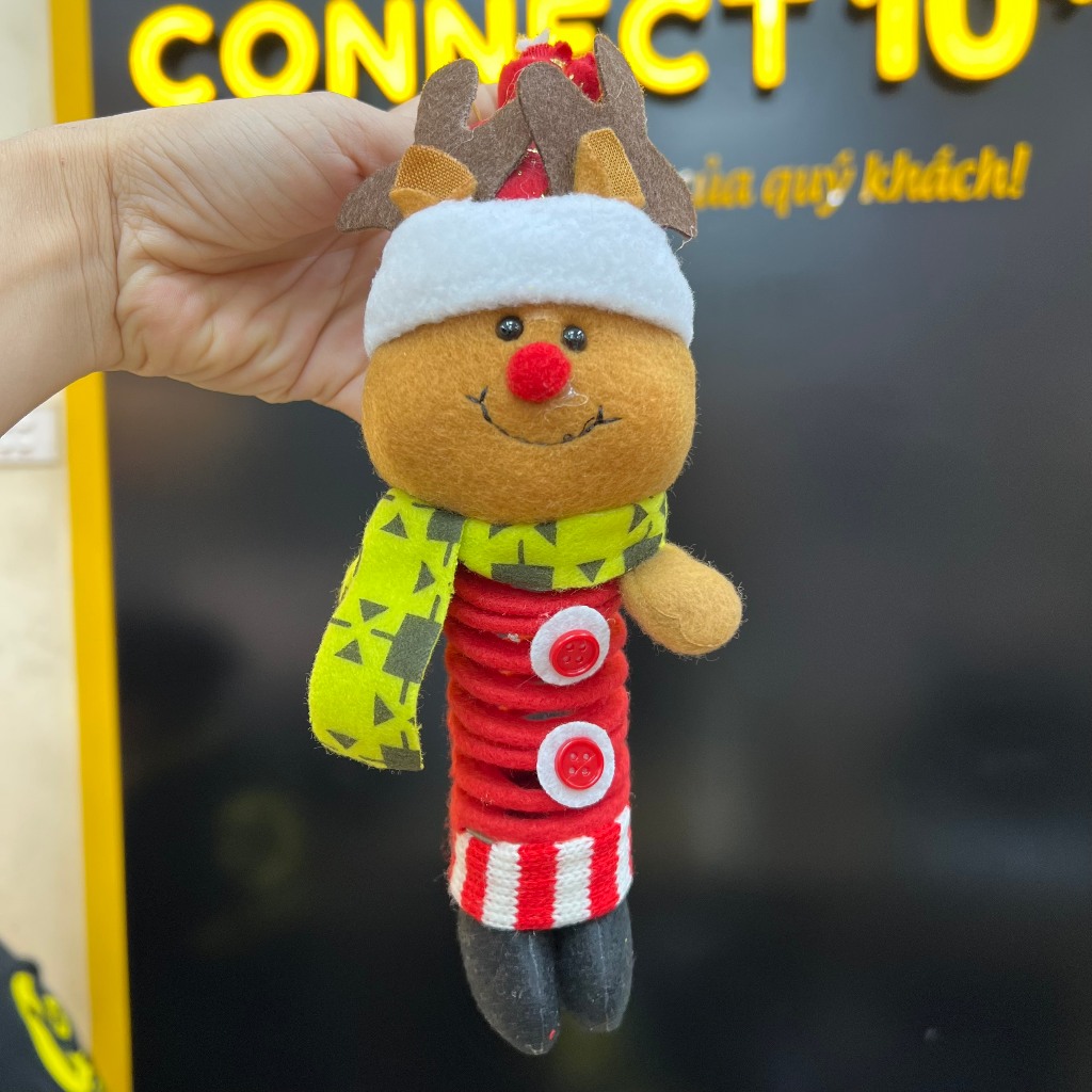 Gấu bông noel đội mũ quà tặng noel