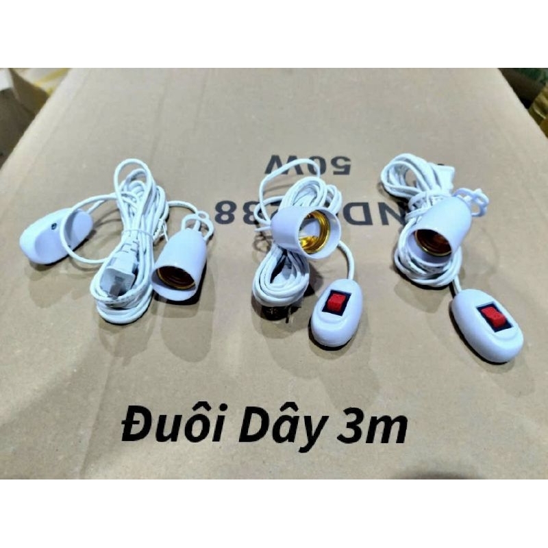 Đuôi đèn liền công tắc dây dài 3m