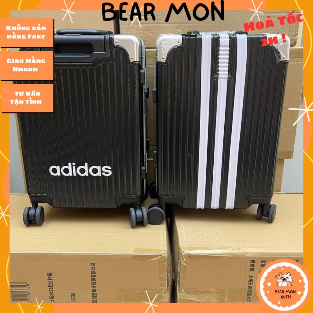 Vali ADIDAS Màu Đen 3 Sọc Trắng Size 22 Cabin