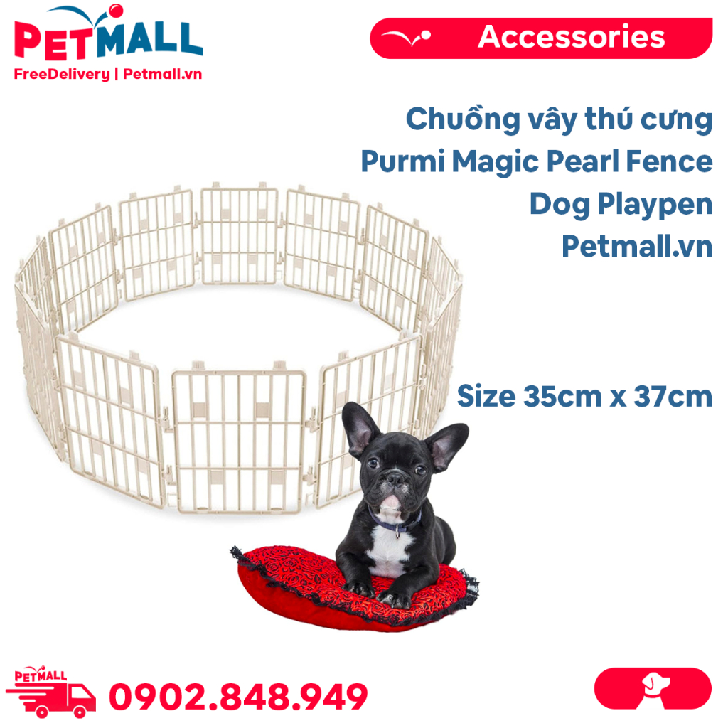 Chuồng vây thú cưng Purmi Magic Pearl Fence Dog Playpen Size 35cm x 37cm - 1 miếng Petmall