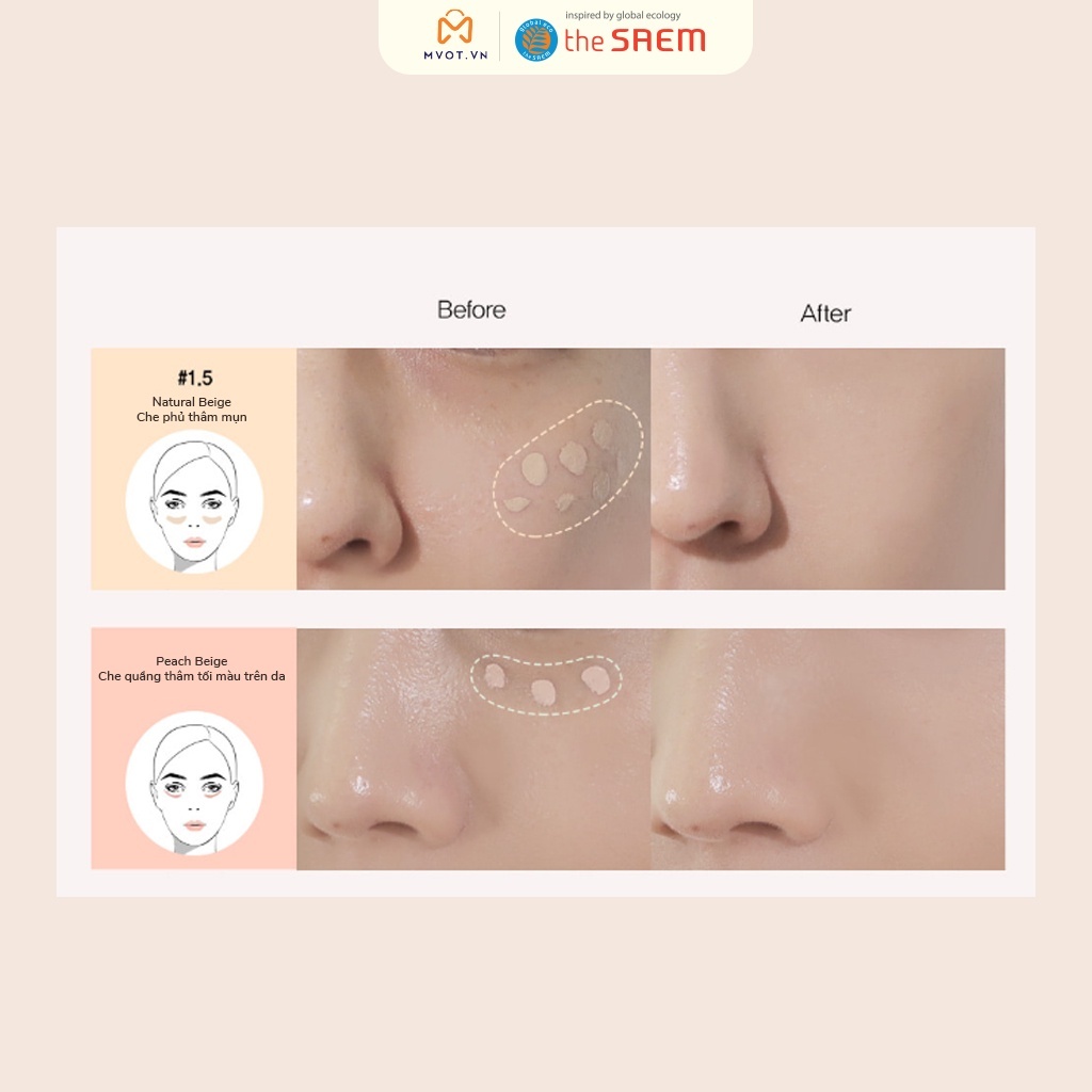 Kem che khuyết điểm The Saem Cover Perfection Tip Concealer