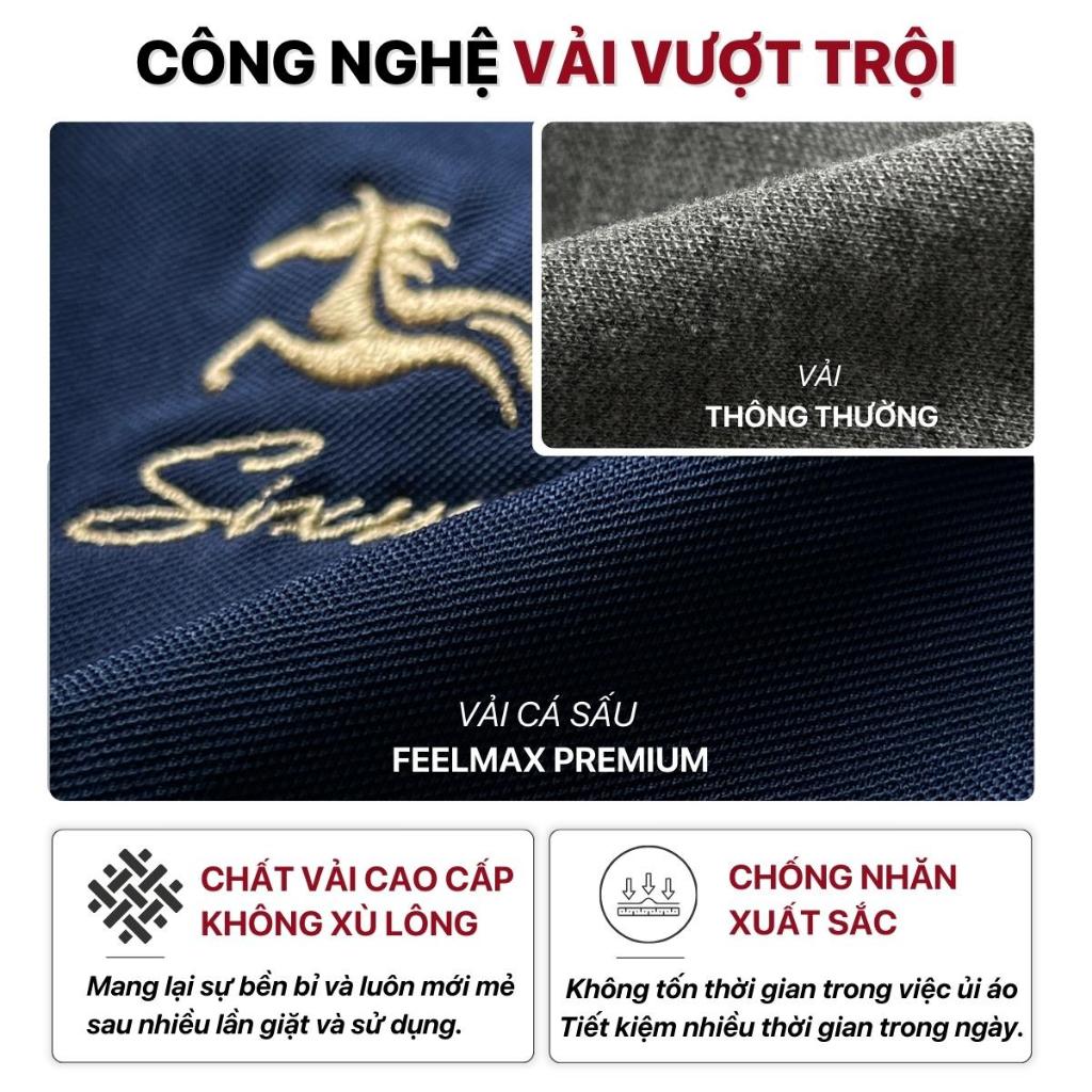 Áo thun Polo nam cao cấp có cổ bẻ SIXMEN  - PRIMEI Trắng - vải cá sấu cotton thoáng mát, thanh lịch