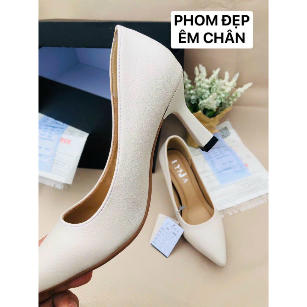Giầy Cao Gót Nữ 7cm Mũi Nhọn Chất Da Đẹp Kiểu Dáng Thời Trang Công Sở