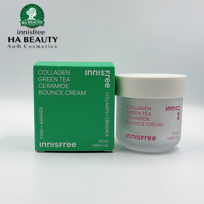 Kem dưỡng Cải thiện nếp nhăn và Làm sáng trắng da innisfree COLLAGEN GREEN TEA CERAMIDE BOUNCE CREAM 50mL