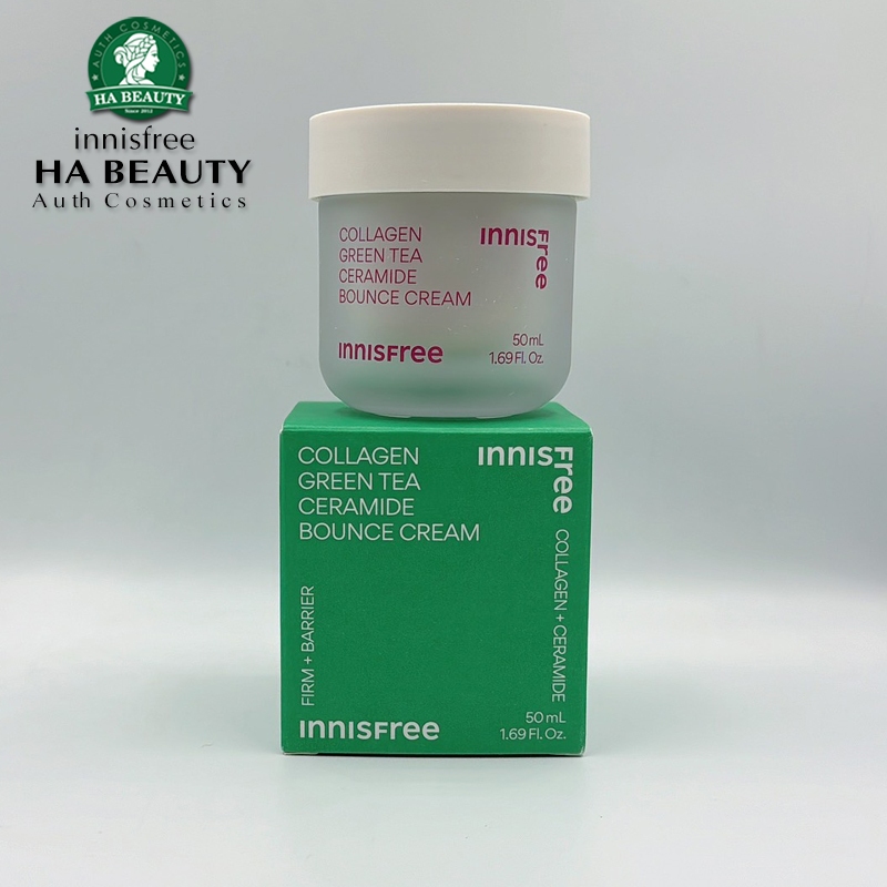 Kem dưỡng Cải thiện nếp nhăn và Làm sáng trắng da innisfree COLLAGEN GREEN TEA CERAMIDE BOUNCE CREAM 50mL