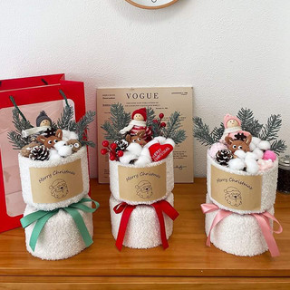 Bó hoa gấu noel tặng kèm túi ,đèn ,thiệp