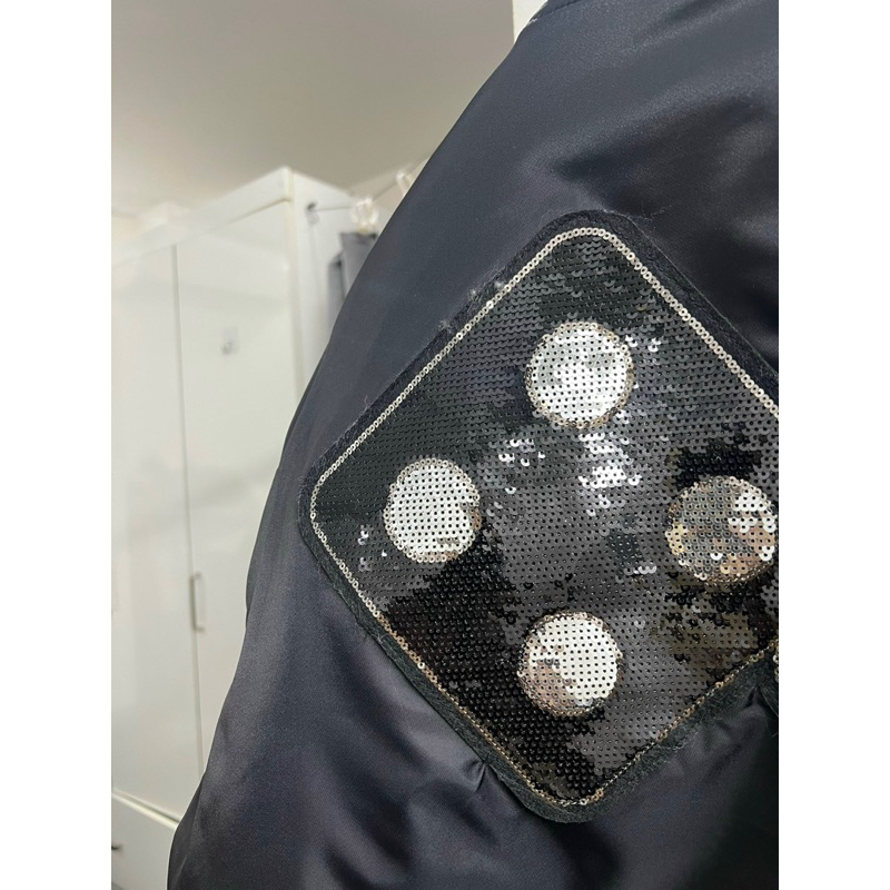 Áo Bomber - Stussy - Xúc xắc Bling Bling kim tuyến new2023