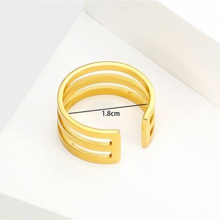 Nhẫn Titan Nữ 3 Vòng Cá Tính Free Size Không Đen Chống Dị Ứng TITAN 504