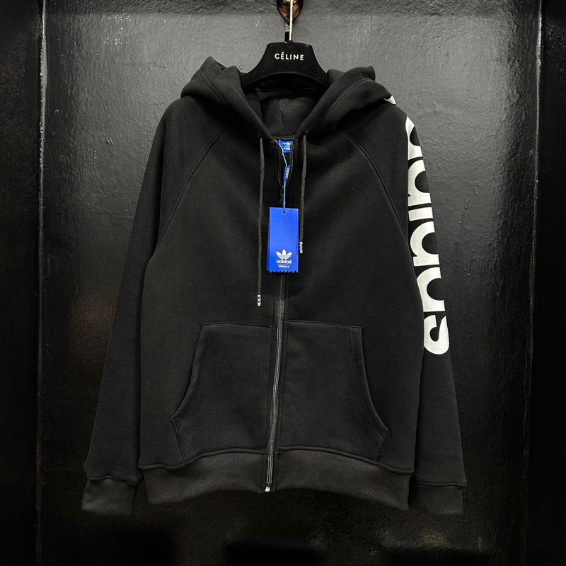 Áo nỉ hoodie adidas , Áo khoác khóa zip im chữ dọc tay áo. Áo chất nỉ bông dày dặn phong cách thể thao năng động