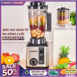 Máy xay sinh tố 2 cối đa năng bardefu, dung tích 3l, công suất lớn 8500w xay đá, xay thịt, xay trái cây - bảo hành 2 năm
