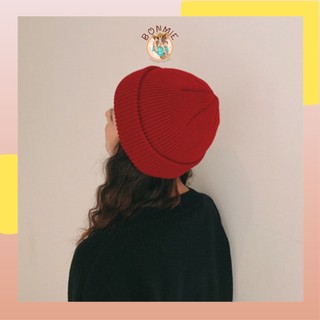 Mũ nón beanie nam nữ ngắn trơn nhiều màu chất len dày dặn phong cách retro Hàn Quốc checkin Đà Lạt; M04 - BONMIE