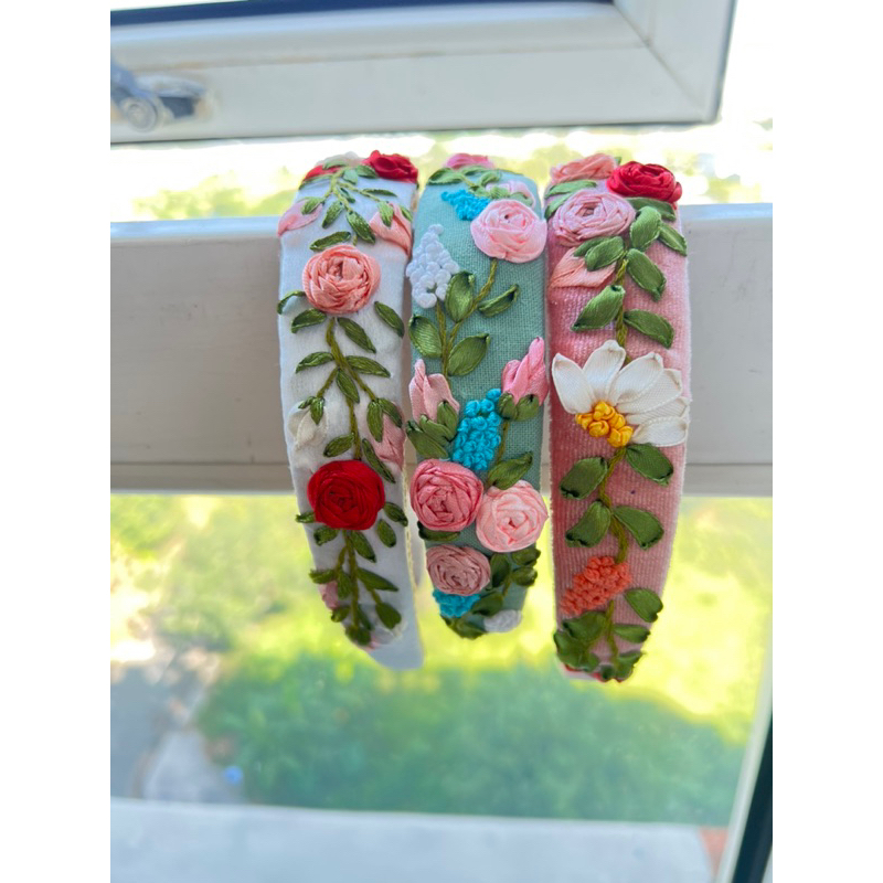 Cài tóc vải nhung thêu Handmade by Chang