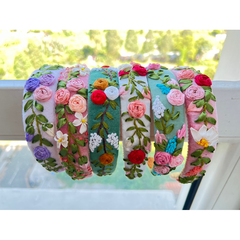 Cài tóc vải nhung thêu Handmade by Chang