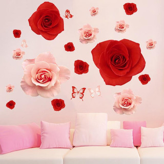 Decal Dán Tường Tranh Dán Tường Phòng Ngủ Mẫu Hoa Hồng