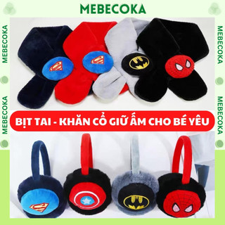 Chụp tai giữ ấm mùa đông cho bé trai, bịt tai trẻ em siêu nhân người nhện batman captian chất liệu cao cấp mebecoka