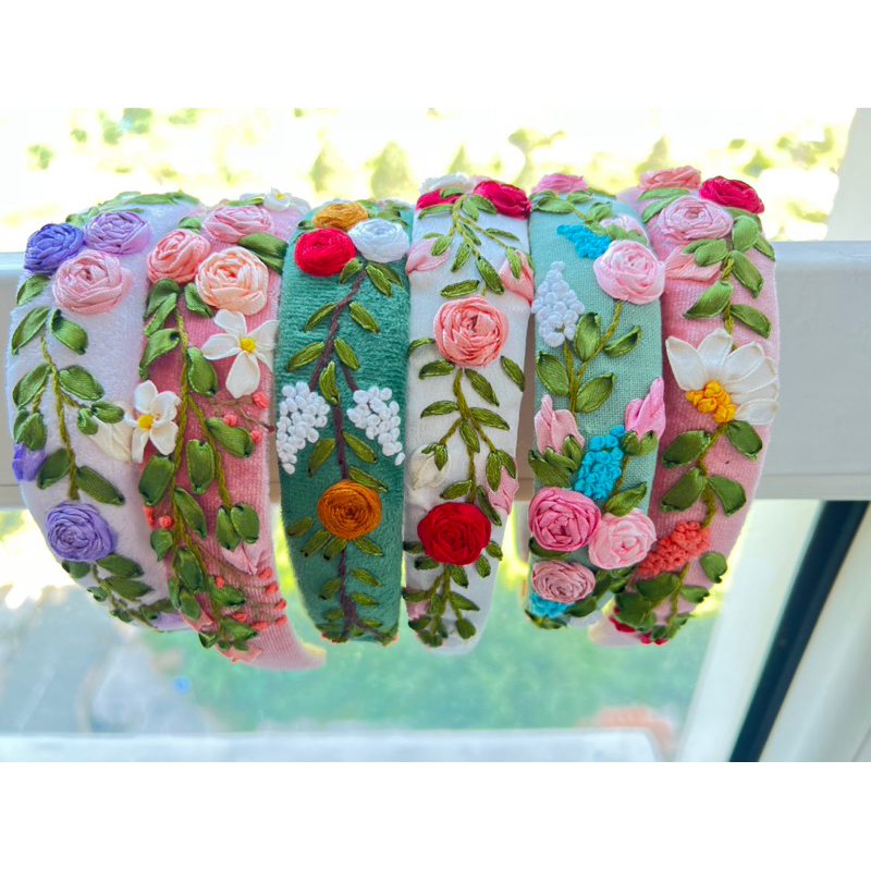 Cài tóc vải nhung thêu Handmade by Chang