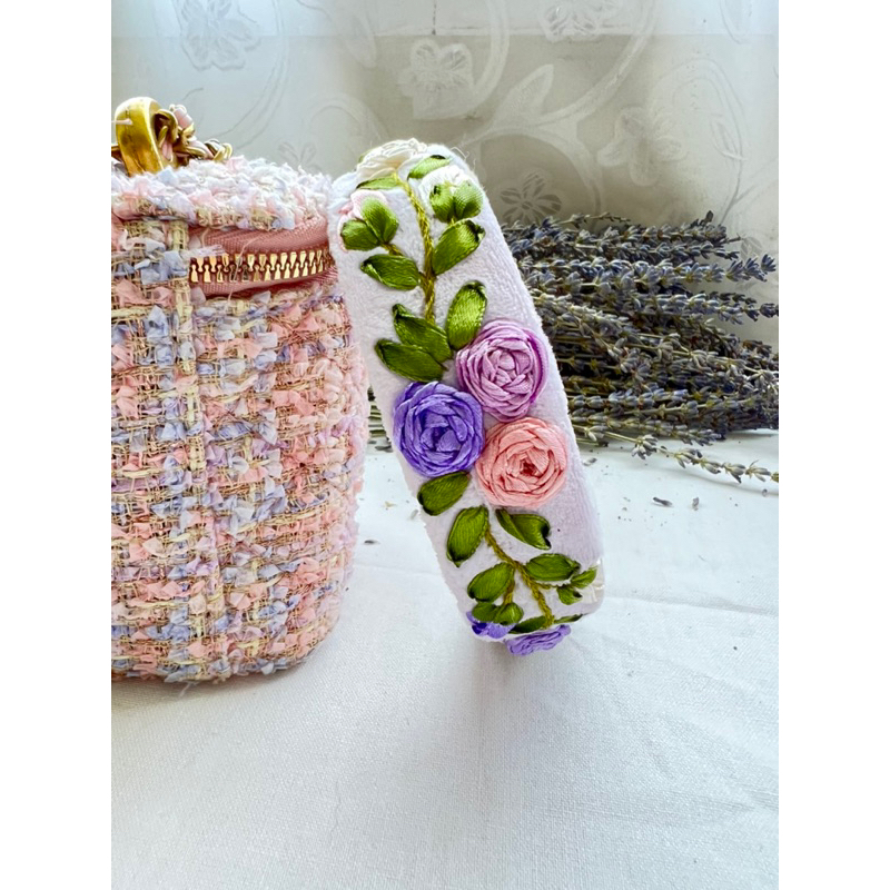 Cài tóc vải nhung thêu Handmade by Chang