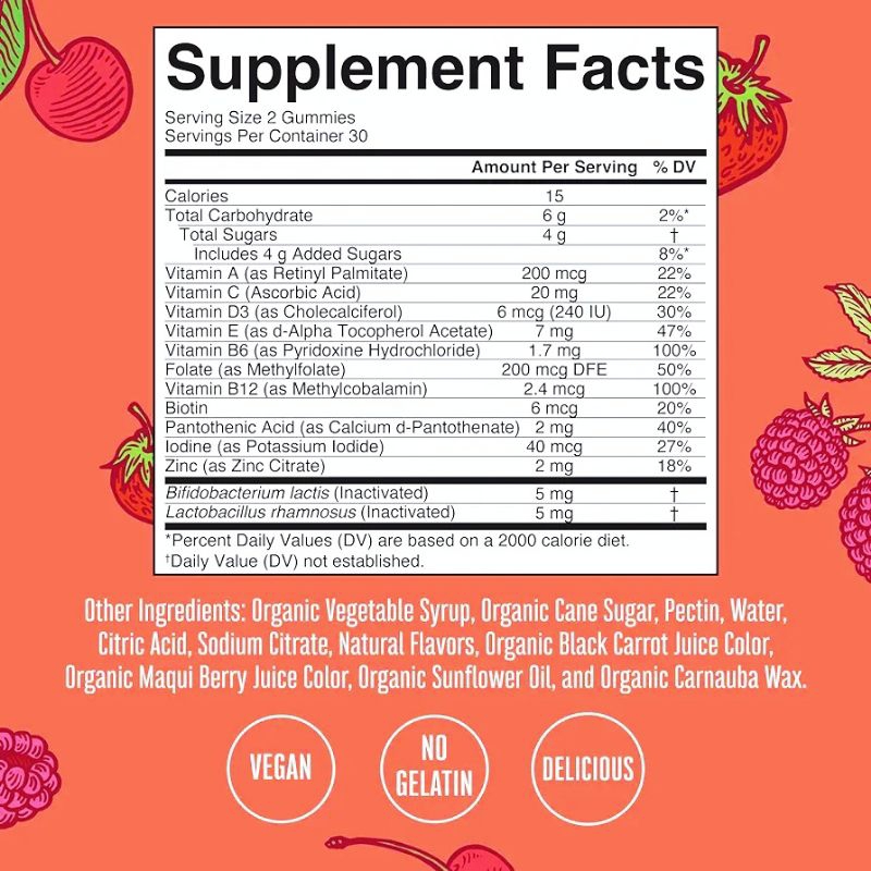 Kẹo gummies organic bổ sung vitamin Mary ruth cho bé từ 4 tuổi