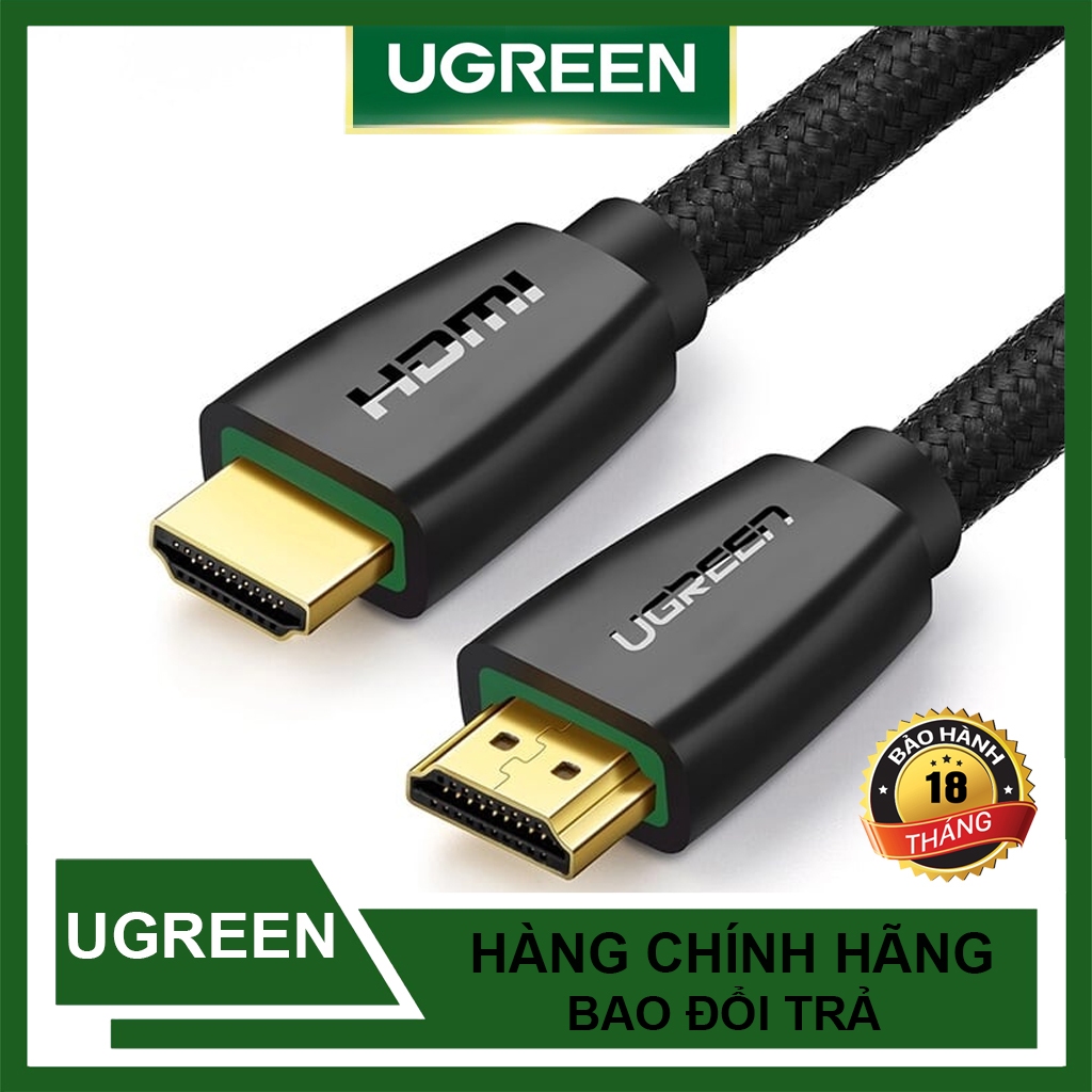 Cáp HDMI 2.0 UGREEN HD118 dây bọc dù dài 10M 15M 20M Chính Hãng