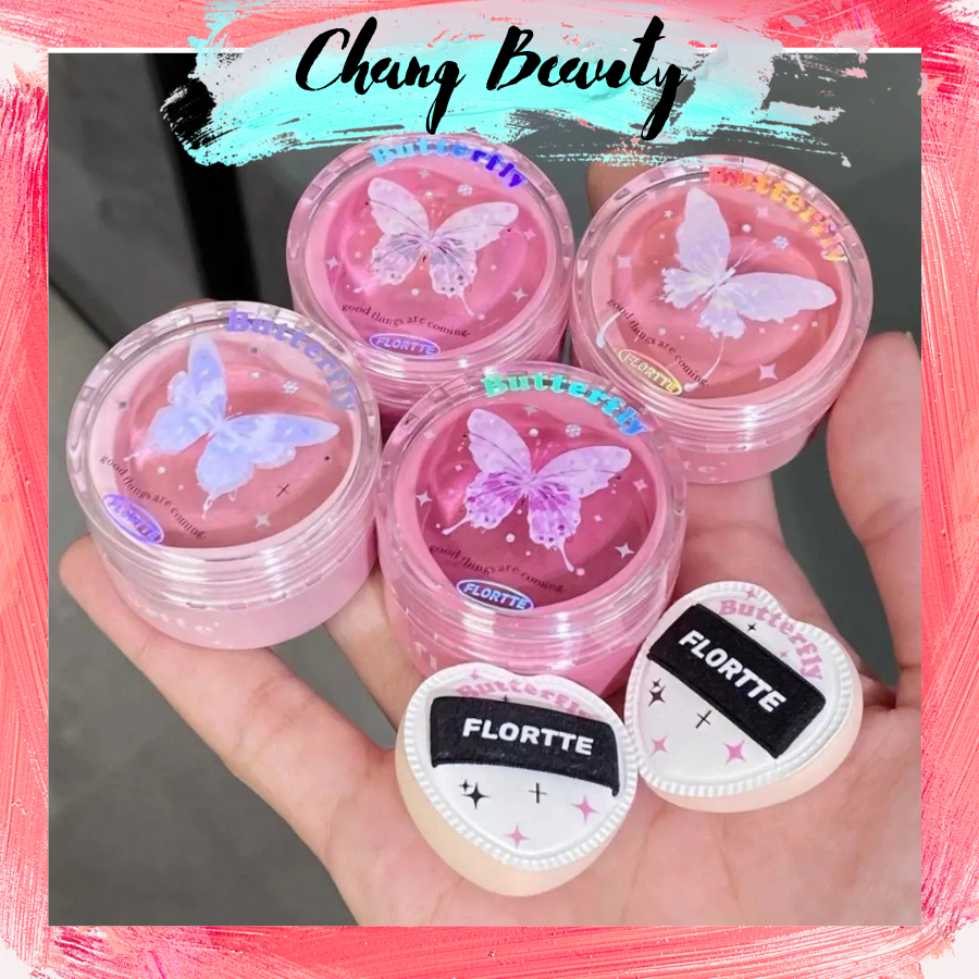 Phấn Má Hồng Flortte Butterfly  Airy Cream Blush Giúp Làm Sáng Da Cao Cấp 6g