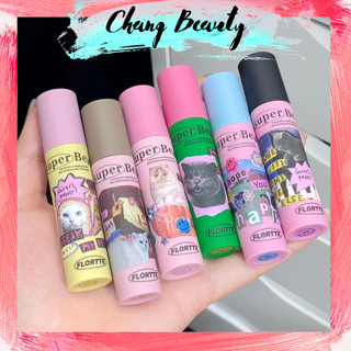 [Flortte] Son kem Flortte Super Beauty chất nhung bùn mịn mỏng nhẹ, mềm như bơ, che khuyết điểm làm mờ rãnh môi 2.3g