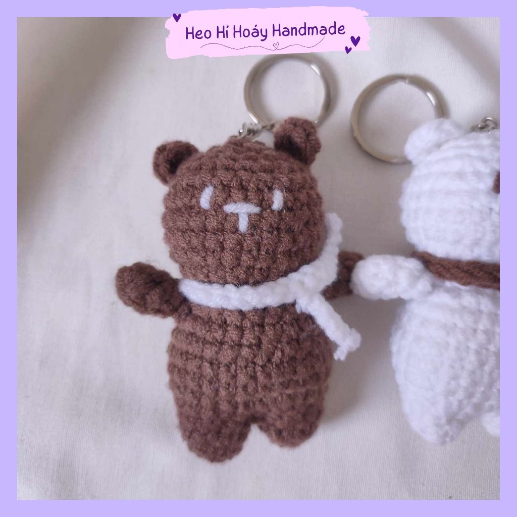 Móc Khóa Cặp Đôi Gấu Len by Heo Hí Hoáy Handmade