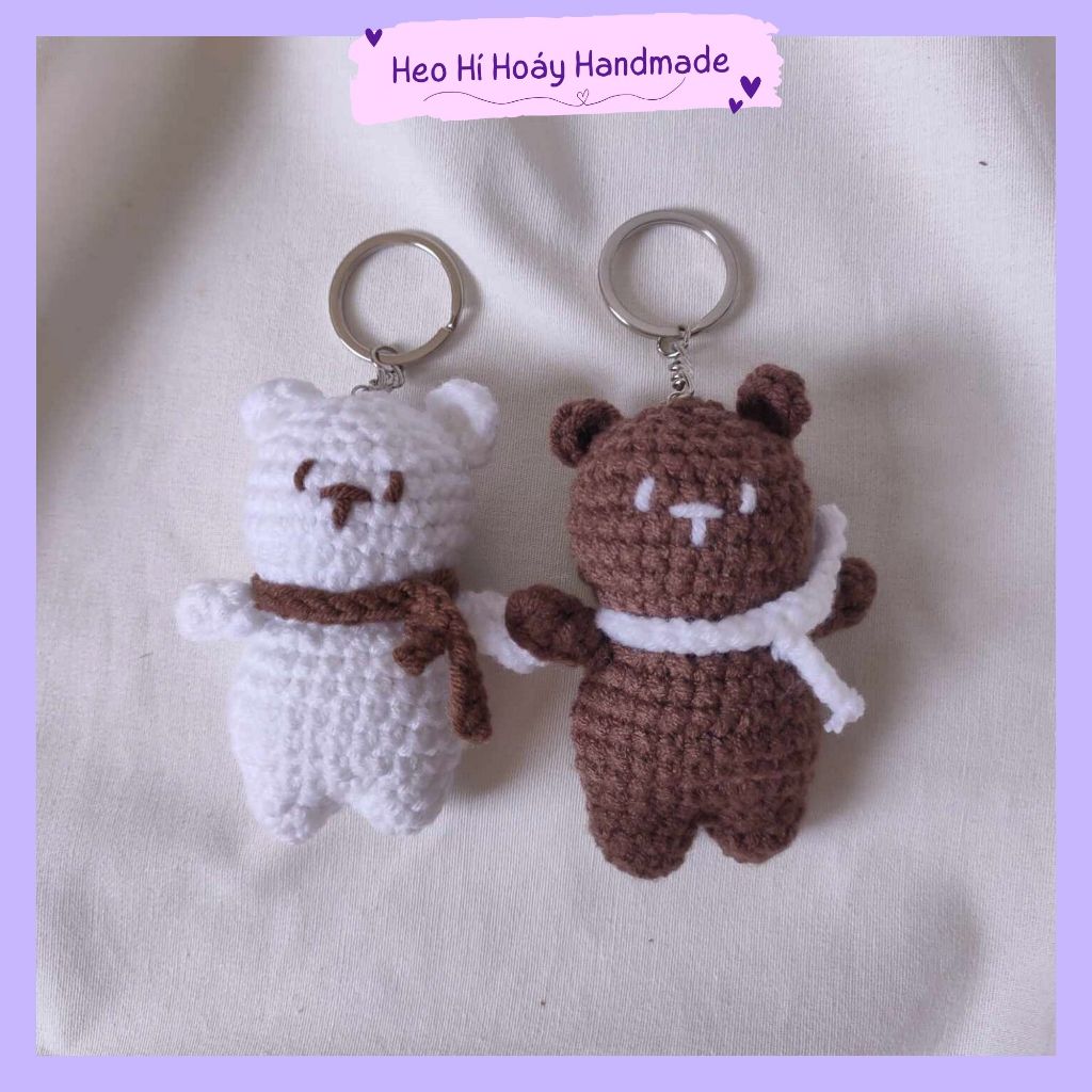 Móc Khóa Cặp Đôi Gấu Len by Heo Hí Hoáy Handmade