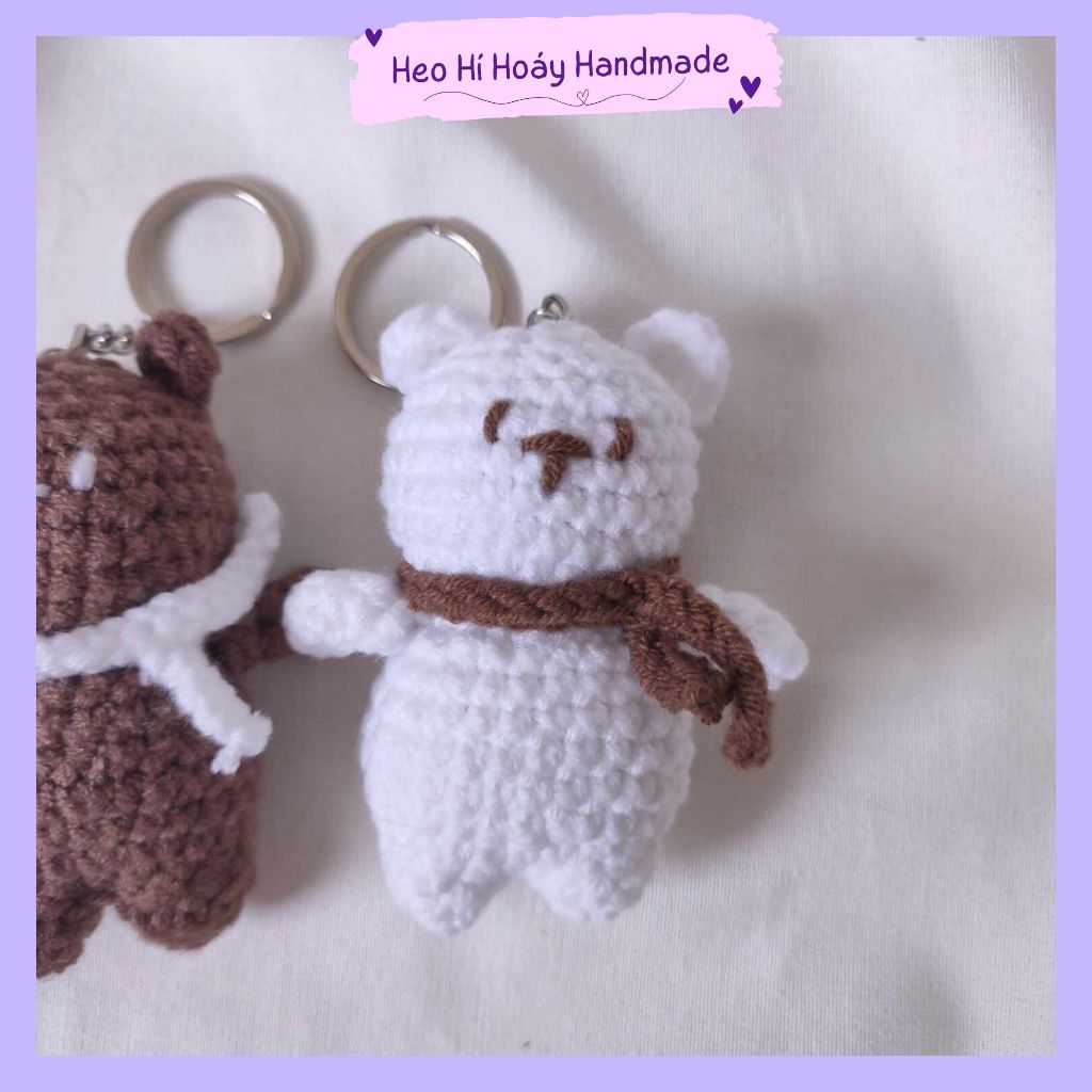 Móc Khóa Cặp Đôi Gấu Len by Heo Hí Hoáy Handmade