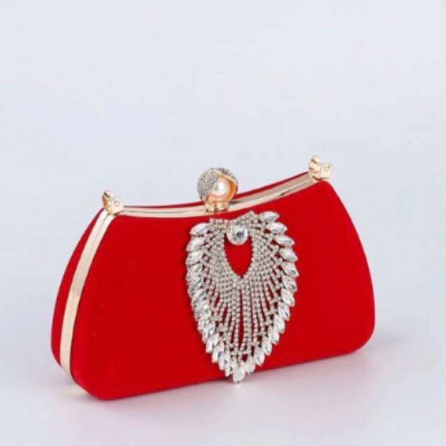 Túi Xách Đi Tiệc Sang Trọng Nhung Đính Đá Mã NNT