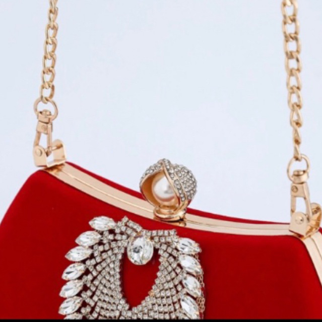 Túi Xách Đi Tiệc Sang Trọng Nhung Đính Đá Mã NNT