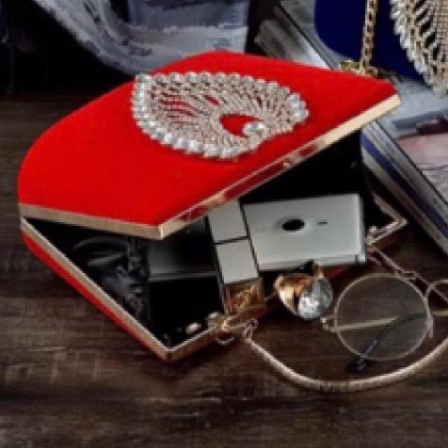 Túi Xách Đi Tiệc Sang Trọng Nhung Đính Đá Mã NNT