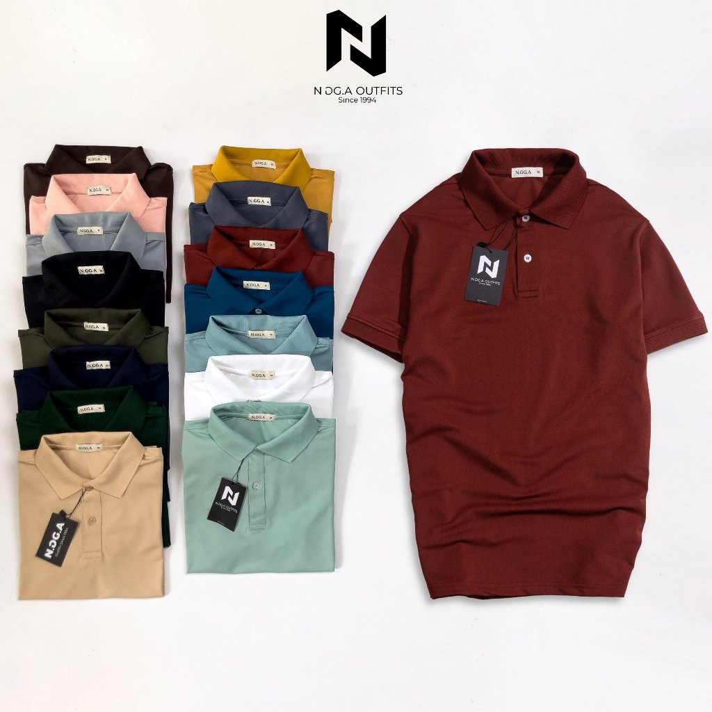 N.GG.A - Áo PoLo Nam 17 màu Basic - Chất Thun Cá Sấu