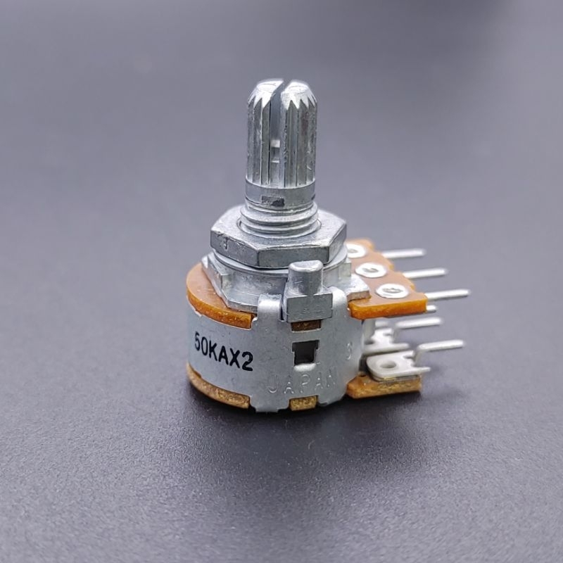 Volume Nhật ALPS 20K, 50K, 100K chiết áp âm thanh đôi 2 kênh 6 chân, trục bông 6mm