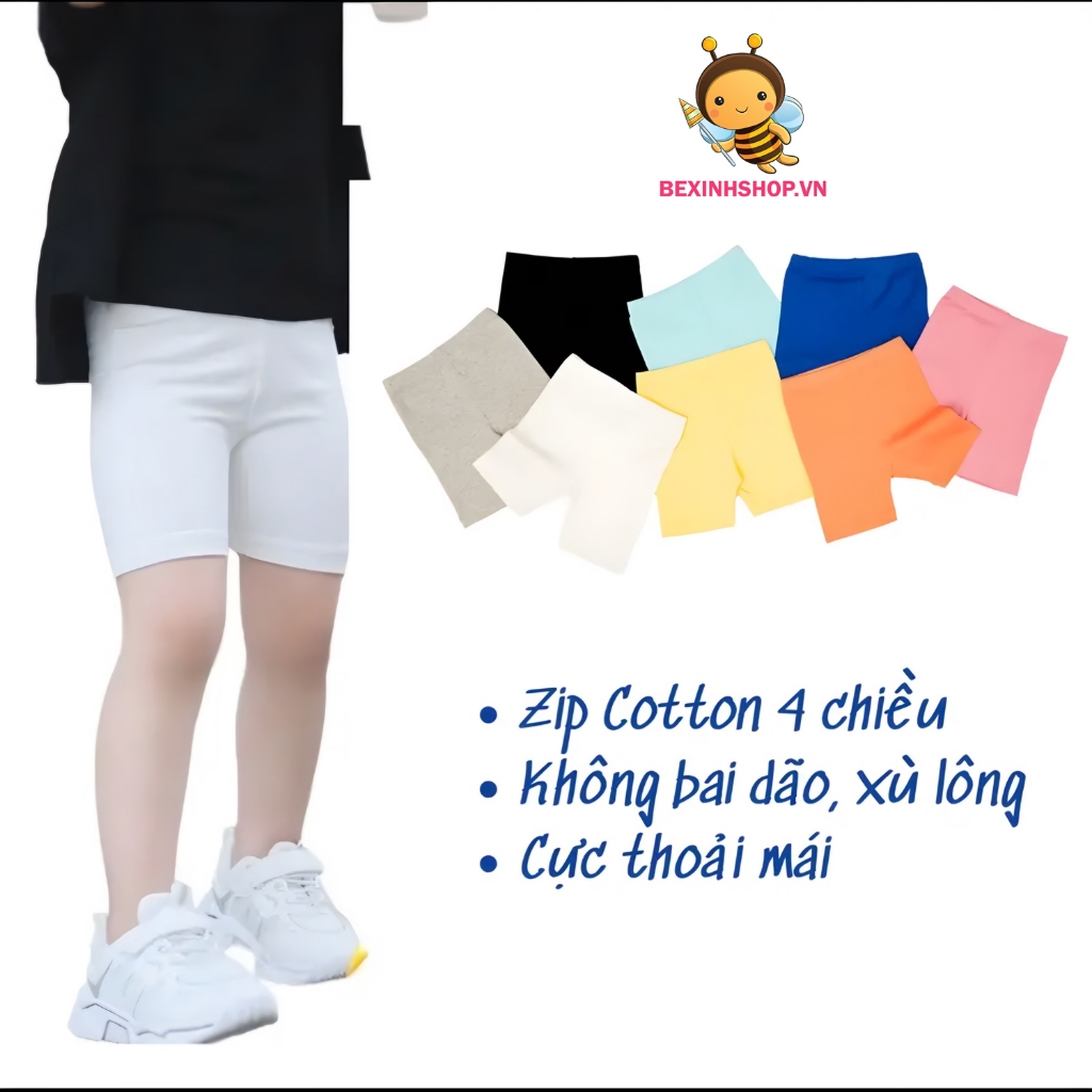 Quần Legging Đùi Cho Bé Gái, Quần Lửng Ôm Cho Bé Gái cực xinh từ 2,3,4,5,6,7,8,9,10,11,12,13,14,15,16 Tuổi