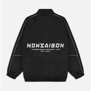 Áo Khoác Dù Gió Chữ NOWSAIGON SọcTay 2 Lớp Nam Nữ Mặc -Áo Bomber Có Khoác kéo Zip - Thu Đông