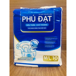 Bỉm già Phú Đạt ML10 XL10 miếng Có vách và không vách chống tràn, Full