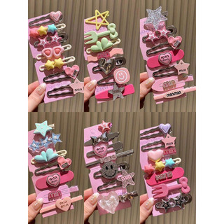 Set 7 kẹp tóc hồng min min
