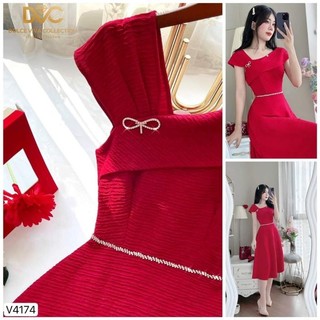 V4174 Váy thiết kế vải gấm xốp mặc 2 kiểu ứng dụng cao phù hợp đi làm, dự tiệc