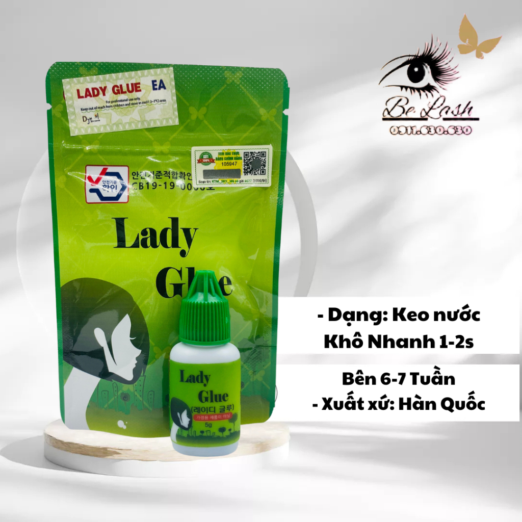 Keo Nối Mi Lady Xanh Chính Hãng Hàn Quốc - Dụng Cụ Nối Mi - Be Lash