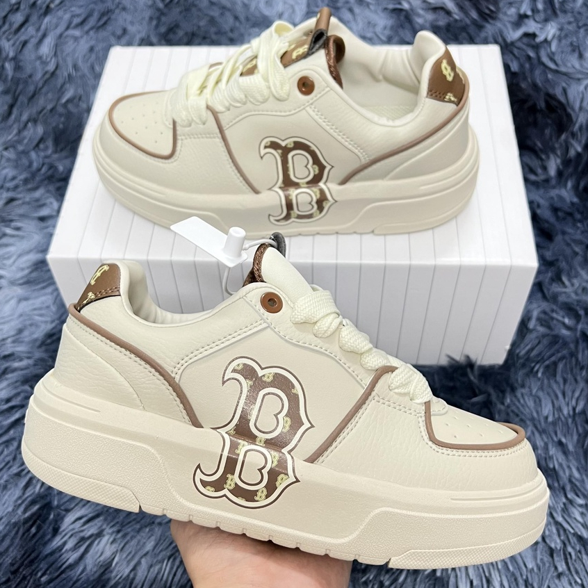 Giày Thể Thao MLB Chunky Liner Classic Monogram Brown ,Giày Sneaker MLB Chữ B Màu Nâu Kem