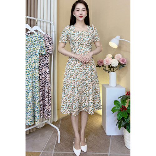 Váy Hoa Nhí Cổ Vuông VD010