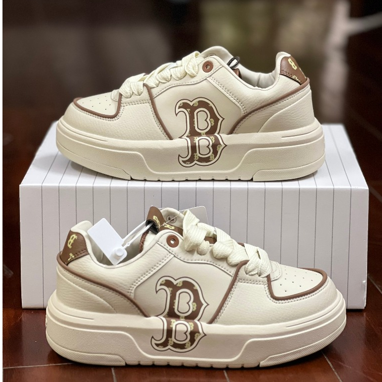 Giày Thể Thao MLB Chunky Liner Classic Monogram Brown ,Giày Sneaker MLB Chữ B Màu Nâu Kem