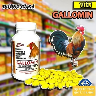 Gallomin thuố.c gà đá, gà chọi mỹ nuôi lên bo, lên cơ, đá mạnh, lì đòn, tải cựa mạnh