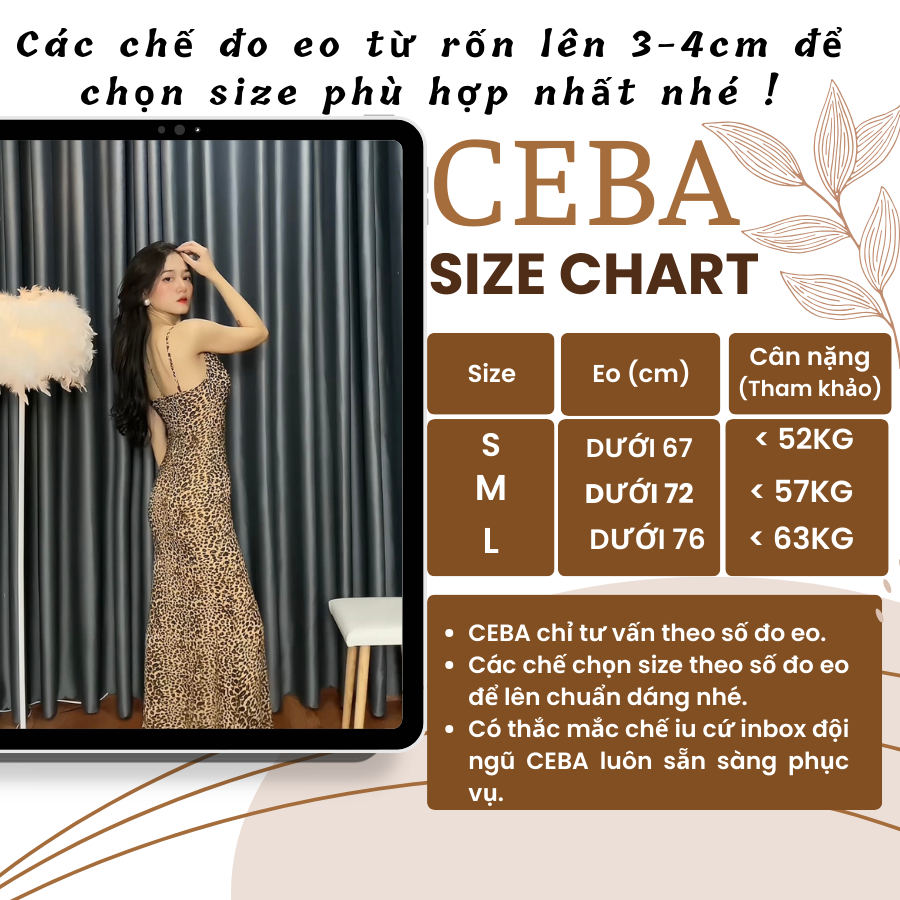 Đầm body đuôi cá 2 dây da beo hở lưng kiểu dáng sang trọng gợi cảm D42 Ceba Boutique