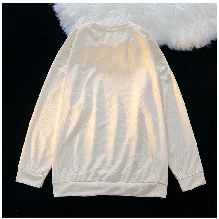 Áo Sweater Nam Nữ APT Unisex Áo Sweater Tay Dài Form Rộng Chất Tổ Ong Thêu Logo Trước Ngực Phong Cách Ulzzang