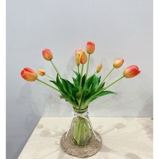 - combo bình kèm hoa tulip - bó hoa tulip cao su hàng loại 1 - hoa nắng decor