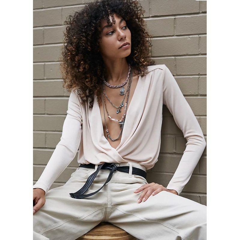 Áo liền thân Bodysuit dài tay Free People dư xịn