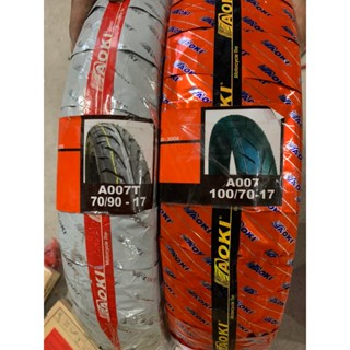 Vỏ (Lốp) Cho Xe Exciter 135 Không Ruột Thông Số 70/90-17 Và 100/70-17 Hiệu aokij Nhật Bản
